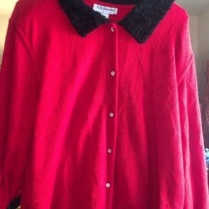 Red collard sweater